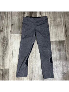 Lululemon Athletic Pace Rival MR Cropped Yoga Pants Heathered Black Size 4